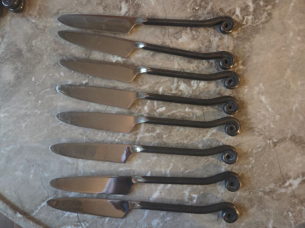 Gourmet Settings Treble Clef Stainless Dinner Knives 18/10 Flatware Set Of 8
